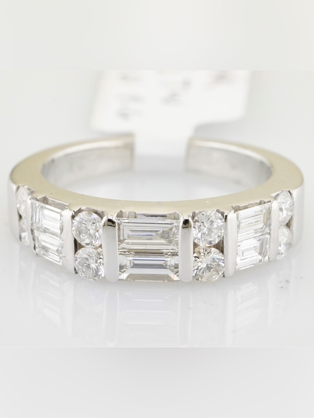 Solid 14k white gold Natural diamond anniversary band
